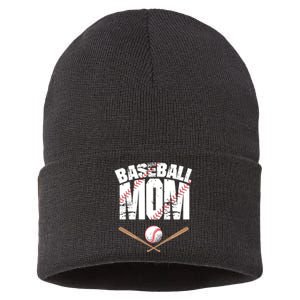 Baseball Mom mother day Sustainable Knit Beanie