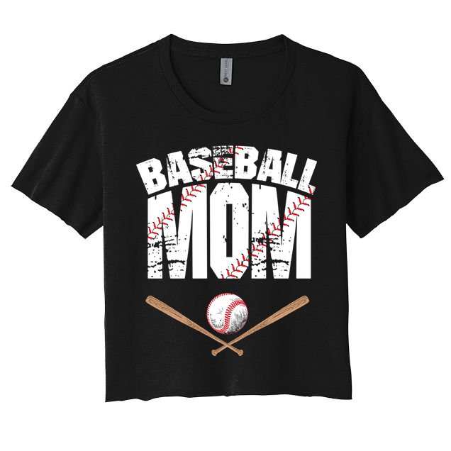Baseball Mom mother day Women's Crop Top Tee