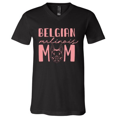 Belgian Malinois Mom Dog Lover Women Pet Belgian Malinois Pullover Hoodie V-Neck T-Shirt