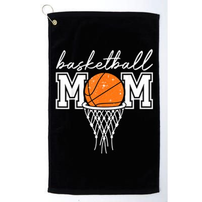 Basketball Mom Mother Leopard Basketball Hoop Net Game Day Platinum Collection Golf Towel