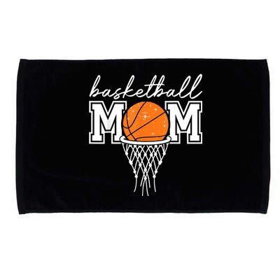 Basketball Mom Mother Leopard Basketball Hoop Net Game Day Microfiber Hand Towel