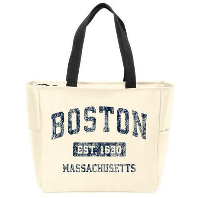 Boston Massachusetts Ma Vintage Sports Design Zip Tote Bag