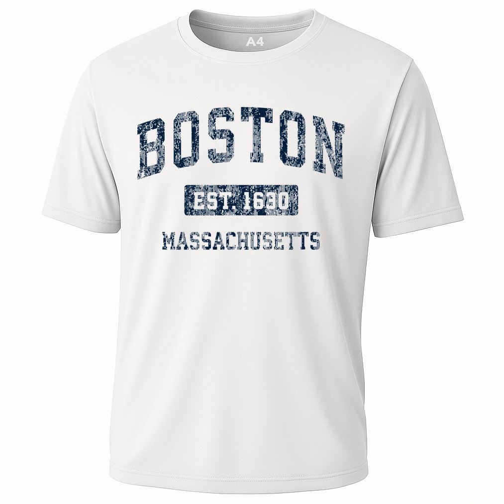 Boston Massachusetts Ma Vintage Sports Design Cooling Performance Crew T-Shirt