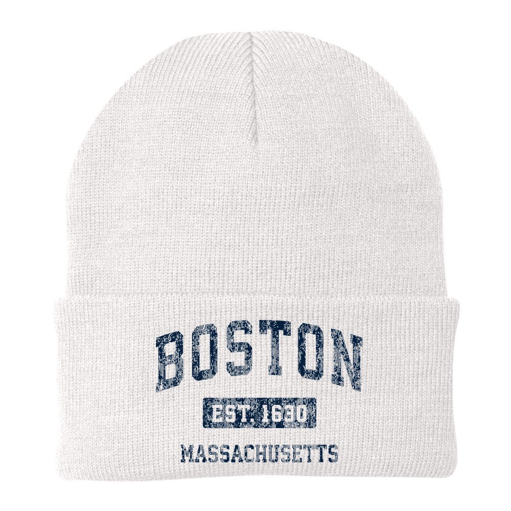 Boston Massachusetts Ma Vintage Sports Design Beanie