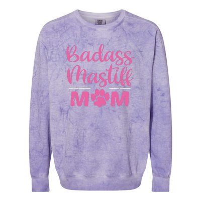 Badass Mastiff Mom Funny Dog Lover Pet Owner Colorblast Crewneck Sweatshirt