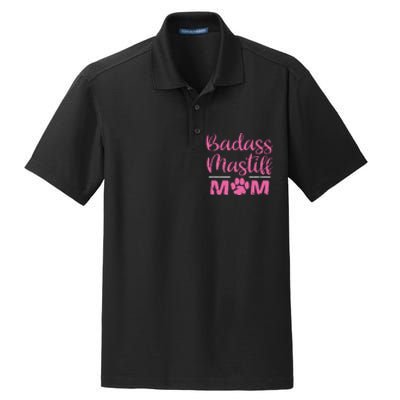 Badass Mastiff Mom Funny Dog Lover Pet Owner Dry Zone Grid Polo