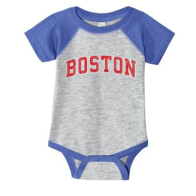 Boston Massachusetts Ma Vintage Athletic Sports Design Infant Baby Jersey Bodysuit
