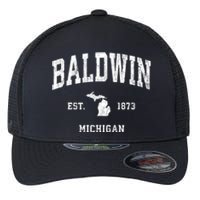 Baldwin Michigan Mi Vintage Athletic Sports Flexfit Unipanel Trucker Cap