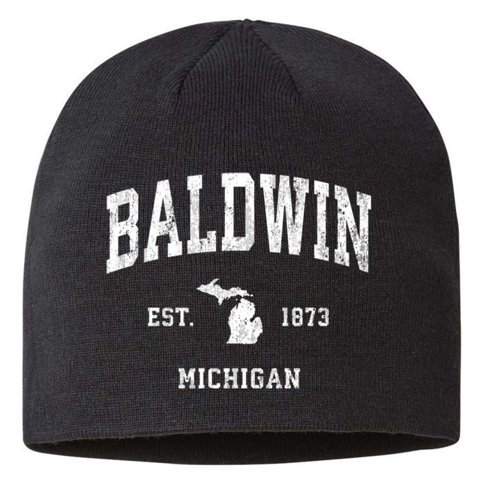 Baldwin Michigan Mi Vintage Athletic Sports Sustainable Beanie