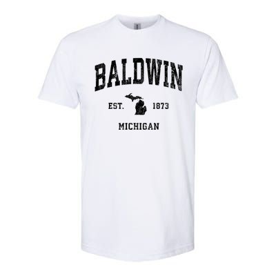 Baldwin Michigan Mi Vintage Athletic Sports Softstyle® CVC T-Shirt