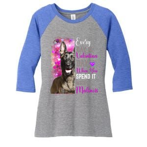 Belgium Malinois Mom Funny Valentines Day Dog Lovers Gift Women's Tri-Blend 3/4-Sleeve Raglan Shirt