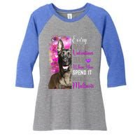 Belgium Malinois Mom Funny Valentines Day Dog Lovers Gift Women's Tri-Blend 3/4-Sleeve Raglan Shirt