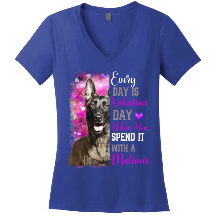 Belgium Malinois Mom Funny Valentines Day Dog Lovers Gift Women's V-Neck T-Shirt