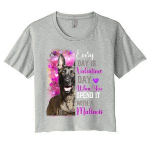 Belgium Malinois Mom Funny Valentines Day Dog Lovers Gift Women's Crop Top Tee