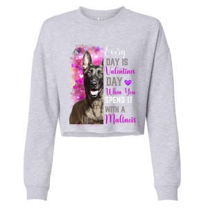 Belgium Malinois Mom Funny Valentines Day Dog Lovers Gift Cropped Pullover Crew