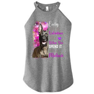 Belgium Malinois Mom Funny Valentines Day Dog Lovers Gift Women's Perfect Tri Rocker Tank