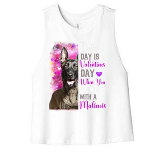 Belgium Malinois Mom Funny Valentines Day Dog Lovers Gift Women's Racerback Cropped Tank