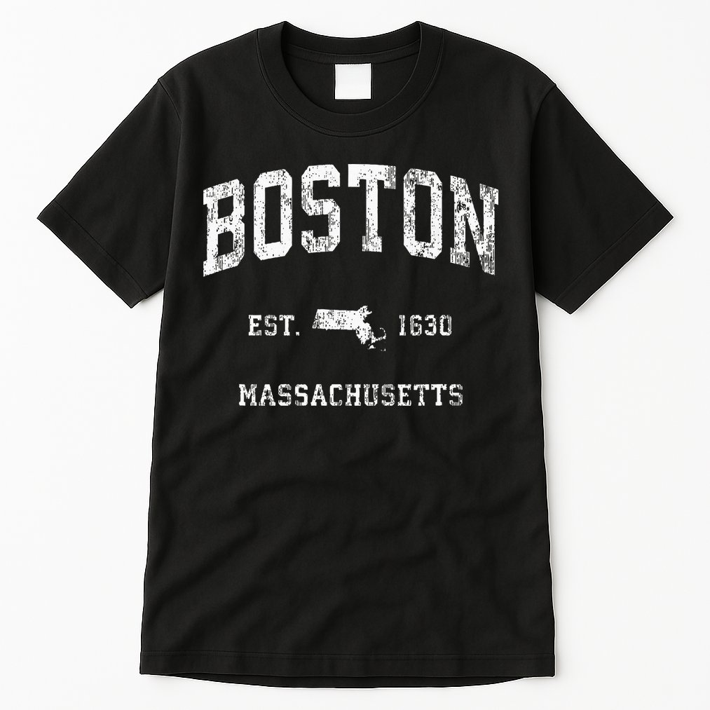 Boston Massachusetts Ma Vintage Athletic Tall T-Shirt
