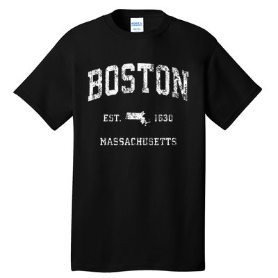 Boston Massachusetts Ma Vintage Athletic Tall T-Shirt