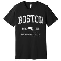 Boston Massachusetts Ma Vintage Athletic Premium T-Shirt