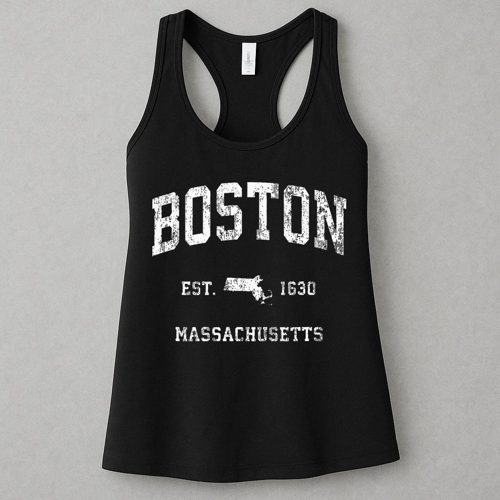 Boston Massachusetts Ma Vintage Athletic Womens Tank Top