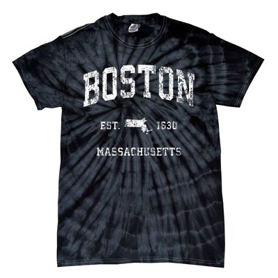 Boston Massachusetts Ma Vintage Athletic Tie-Dye T-Shirt