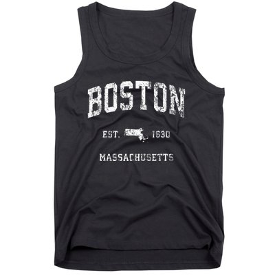 Boston Massachusetts Ma Vintage Athletic Tank Top