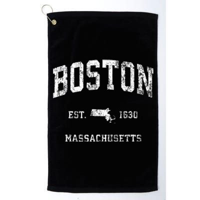 Boston Massachusetts Ma Vintage Athletic Platinum Collection Golf Towel