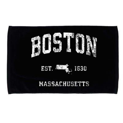 Boston Massachusetts Ma Vintage Athletic Microfiber Hand Towel