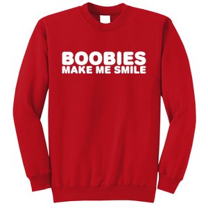 Boobies Make Me Smile Funny Adult Humor Sweatshirt