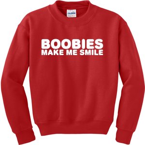 Boobies Make Me Smile Funny Adult Humor Kids Sweatshirt