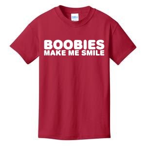 Boobies Make Me Smile Funny Adult Humor Kids T-Shirt