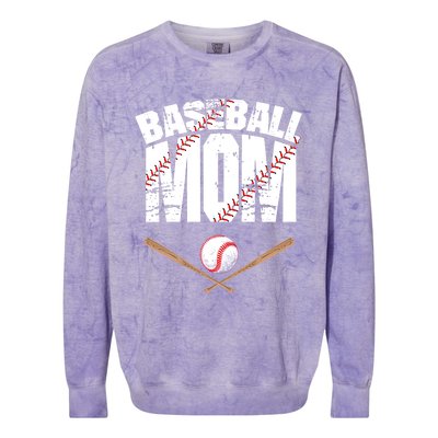 Baseball Mom Mother Day Funny Gift Colorblast Crewneck Sweatshirt