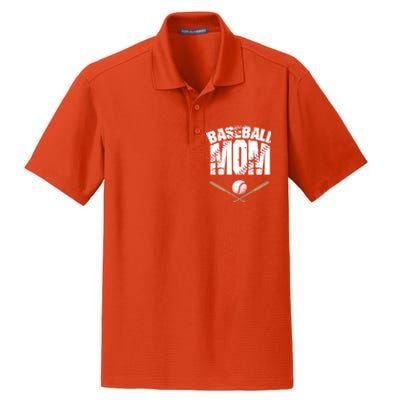 Baseball Mom Mother Day Funny Gift Dry Zone Grid Polo