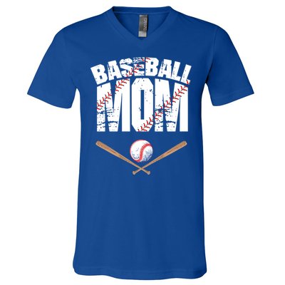 Baseball Mom Mother Day Funny Gift V-Neck T-Shirt