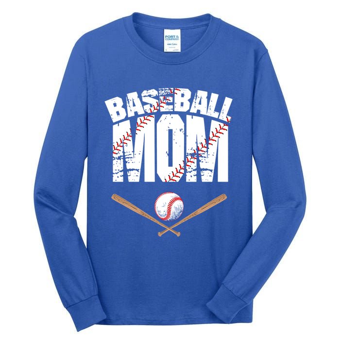 Baseball Mom Mother Day Funny Gift Tall Long Sleeve T-Shirt