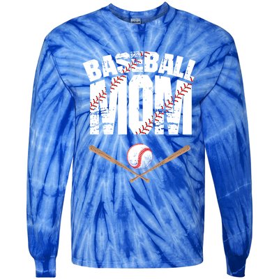 Baseball Mom Mother Day Funny Gift Tie-Dye Long Sleeve Shirt