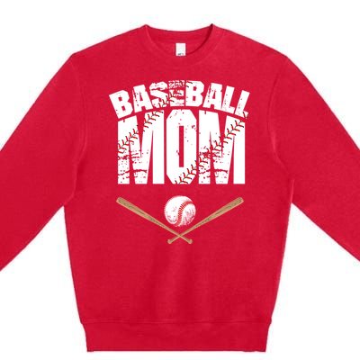 Baseball Mom Mother Day Funny Gift Premium Crewneck Sweatshirt