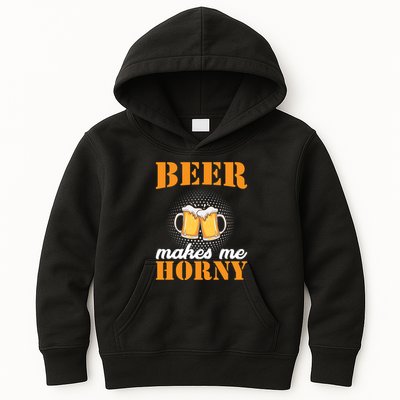 Beer Makes Me Horny Kids Hoodie