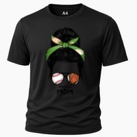 Baseball Mom Messy Bun Mom Life Mother's Day Performance Shirt