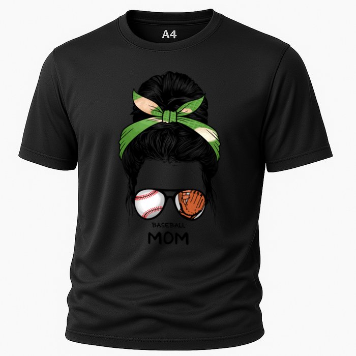 Baseball Mom Messy Bun Mom Life Mother's Day Performance Shirt