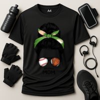 Baseball Mom Messy Bun Mom Life Mother's Day Performance Shirt