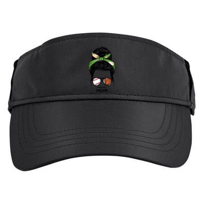 Baseball Mom Messy Bun Mom Life Mother's Day Adult Drive Performance Visor