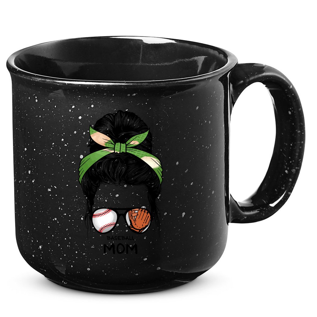 Baseball Mom Messy Bun Mom Life Mother's Day 15oz Campfire Ceramic Mug
