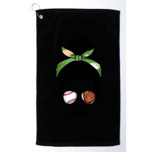 Baseball Mom Messy Bun Mom Life Mother's Day Platinum Collection Golf Towel