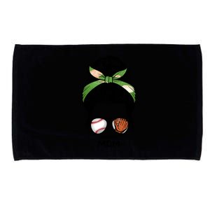 Baseball Mom Messy Bun Mom Life Mother's Day Microfiber Hand Towel