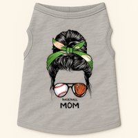 Baseball Mom Messy Bun Mom Life Mother's Day Doggie Tank