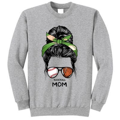 Baseball Mom Messy Bun Mom Life Mother's Day Sweatshirt