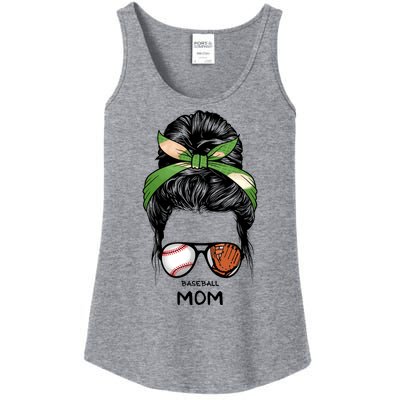 Baseball Mom Messy Bun Mom Life Mother's Day Ladies Essential Tank