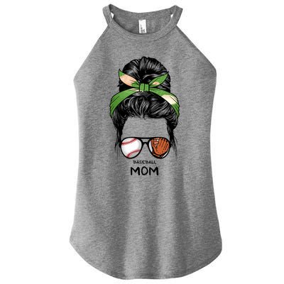 Baseball Mom Messy Bun Mom Life Mother's Day Women's Perfect Tri Rocker Tank